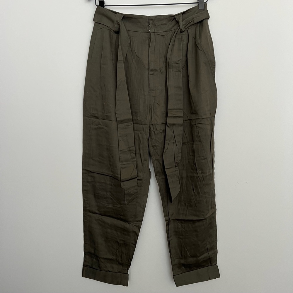MARC JACOBS • Cypress Green High Waist Tie Up Trouser Pants